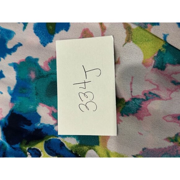 Sunny Leigh Womens Floral Pleated Sheer Blouse Multi-Color Button-Up Sz 1X - Picture 10 of 10